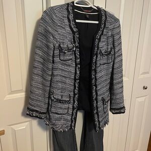 WHBM tweed fringe blazer